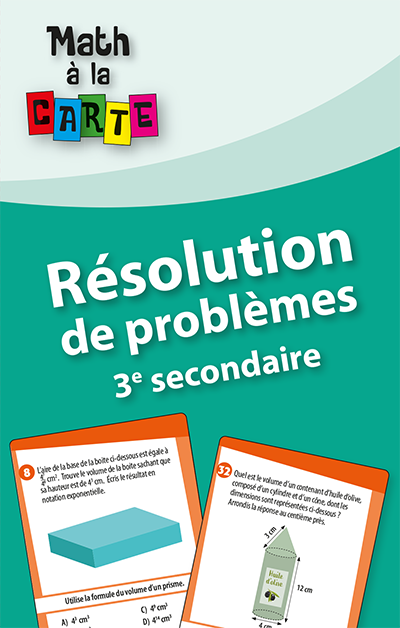 Math à la carte - Résolution de problèmes 3e secondaire