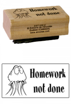Estampe bois Homework not done