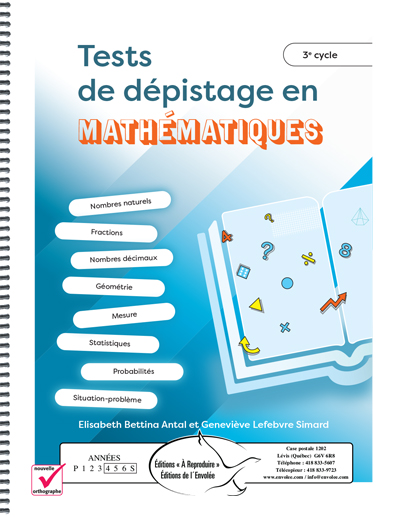 Tests de dépistage en mathématiques 3e cycle